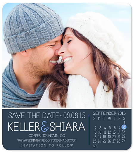 "Single Photo Calendar" Save the Date Magnet